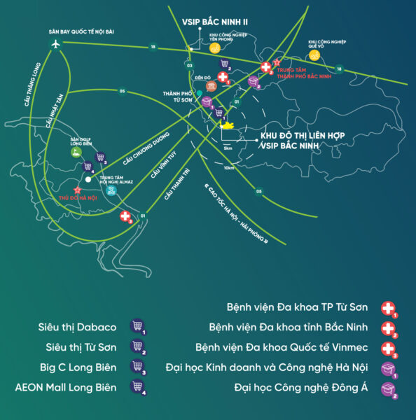 Vị trí Centa City Vsip Bắc Ninh