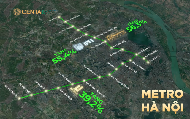 Dự báo mức tăng trưởng bất động sản quanh metro Hà Nội