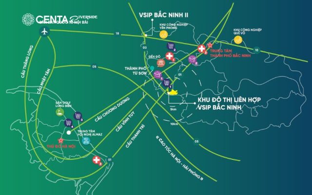 Vị trí đắc địa của VSIP Bắc Ninh kết nối nhanh chóng đến thủ đô và các tỉnh lân cận